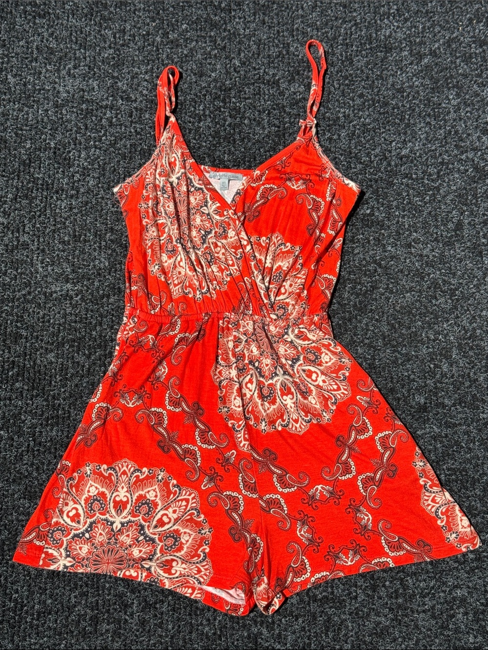 Charlotte Russe Orange Paisley romper